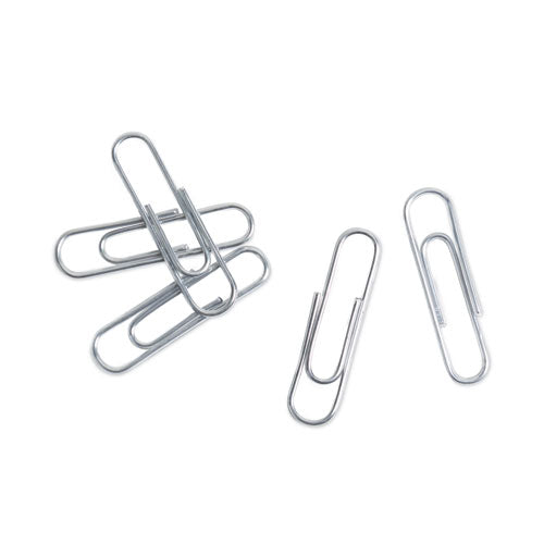 Image of U Brands Paper Clips, Medium, Vinyl-Coated, Silver, 200 Clips/Box, 5 Boxes/Pack