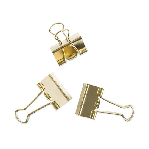Image of U Brands Binder Clips, Medium, Gold, 72/Pack