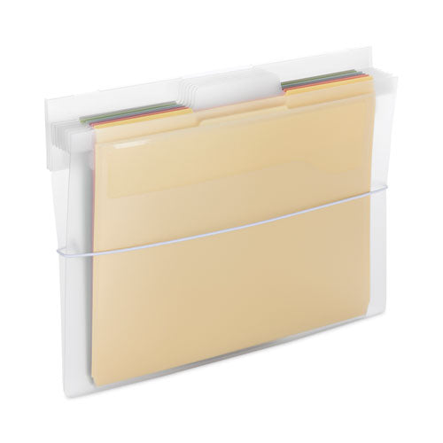 Image of Smead Cascading Wall Organizer, 6 Sections, Letter Size, 14.25" x 24.25", Blue, Clear, Gray, Green, Orange, Pink, Purple
