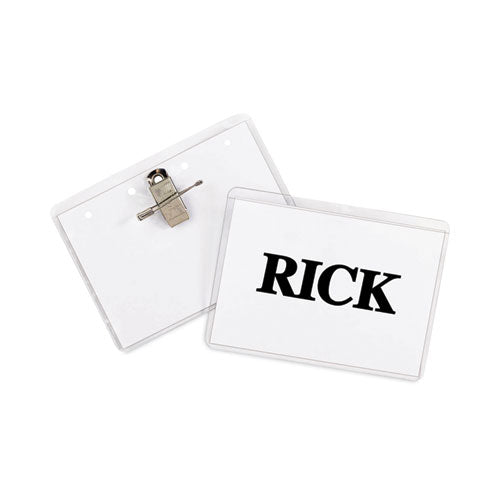 Image of C-Line® Name Badge Kits, Top Load, 4 X 3, Clear, Combo Clip/pin, 50/box