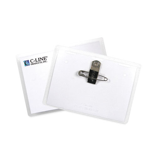 Image of C-Line® Name Badge Kits, Top Load, 4 X 3, Clear, Combo Clip/pin, 50/box