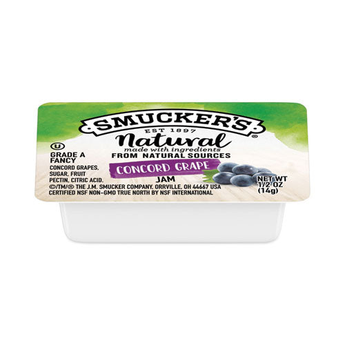 Image of Smucker's® Smuckers 1/2 Ounce Natural Jam, 0.5 oz Container, Concord Grape, 200/Carton