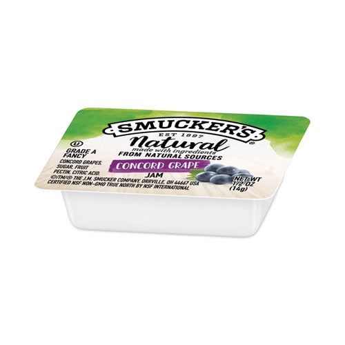 Image of Smucker's® Smuckers 1/2 Ounce Natural Jam, 0.5 oz Container, Concord Grape, 200/Carton