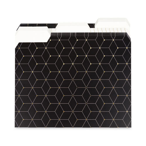 Image of U Brands Fashion File Folders, 1/3-Cut Tabs: Assorted, Letter Size, Assorted Colors, 24/Box