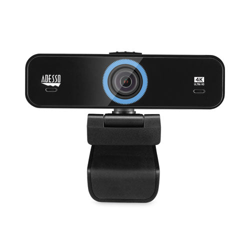 Image of Adesso Cybertrack K4 4K ULTRA HD Fixed Focus USB Webcam, 3840 pixels x 2160 pixels, Black