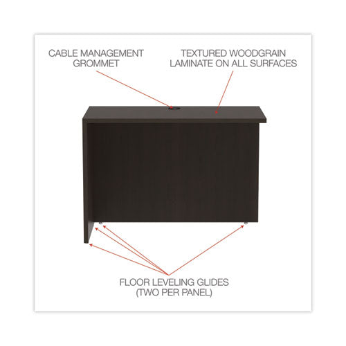 Image of Alera® Alera Valencia Series Reversible Return/Bridge Shell, 42w x 23.63d x 29.5, Espresso