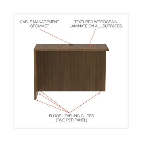Image of Alera® Alera Valencia Series Reversible Return/Bridge Shell, 42w x 23.63d x 29.5h, Modern Walnut