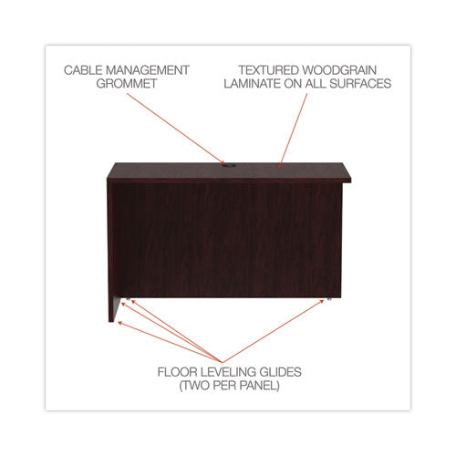 Image of Alera® Alera Valencia Series Reversible Return/Bridge Shell, 47.25w x 23.63d x 29.5h, Mahogany