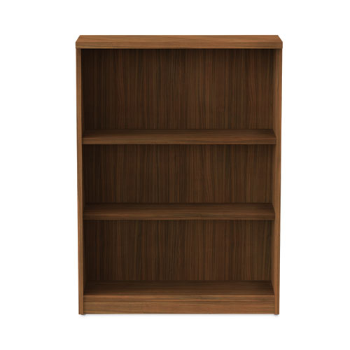 Image of Alera® Alera Valencia Series Bookcase, Three-Shelf, 31.75w x 14d x 39.38h, Modern Walnut