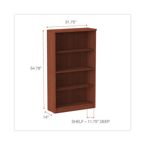 Image of Alera® Alera Valencia Series Bookcase, Four-Shelf, 31.75w x 14d x 54.88h, Medium Cherry