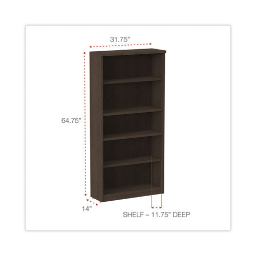 Image of Alera® Alera Valencia Series Bookcase, Five-Shelf, 31.75w x 14d x 64.75h, Espresso