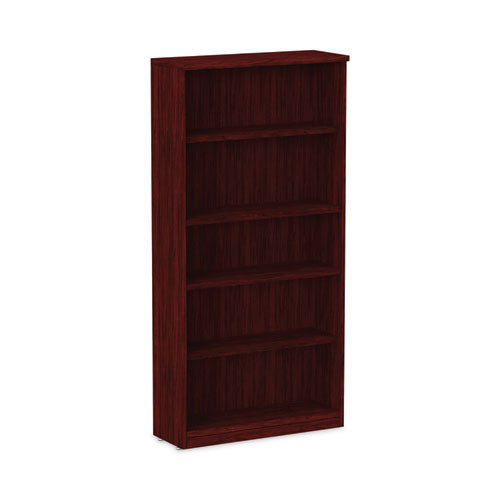 Image of Alera® Alera Valencia Series Bookcase, Five-Shelf, 31.75w x 14d x 64.75h, Mahogany