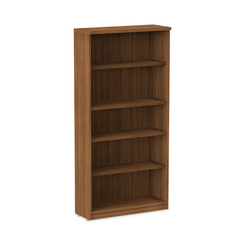 Image of Alera® Alera Valencia Series Bookcase, Five-Shelf, 31.75w x 14d x 64.75h, Modern Walnut