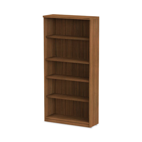 Image of Alera® Alera Valencia Series Bookcase, Five-Shelf, 31.75w x 14d x 64.75h, Modern Walnut