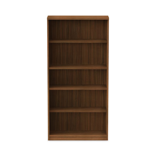 Image of Alera® Alera Valencia Series Bookcase, Five-Shelf, 31.75w x 14d x 64.75h, Modern Walnut
