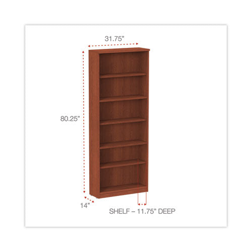 Image of Alera® Alera Valencia Series Bookcase, Six-Shelf, 31.75w x 14d x 80.25h, Medium Cherry