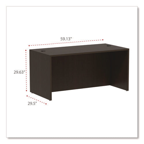 Image of Alera® Alera Valencia Series Straight Front Desk Shell, 59.13" X 29.5" X 29.63", Espresso