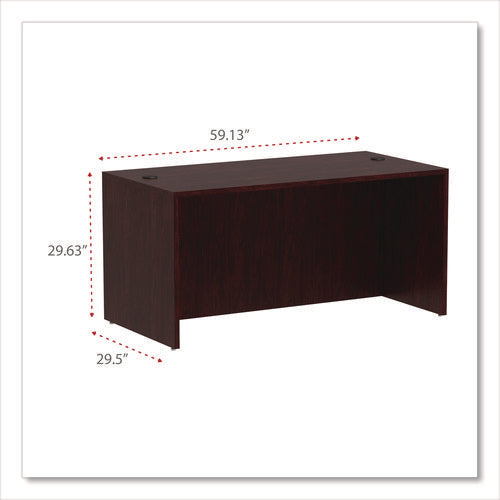 Image of Alera® Alera Valencia Series Straight Front Desk Shell, 59.13" X 29.5" X 29.63", Mahogany