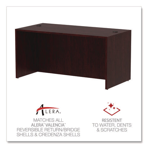 Image of Alera® Alera Valencia Series Straight Front Desk Shell, 59.13" X 29.5" X 29.63", Mahogany