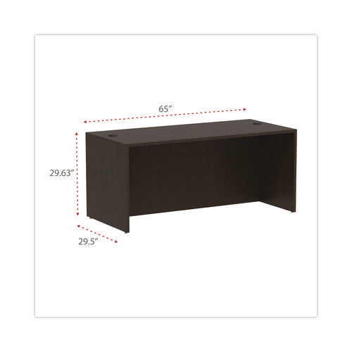 Image of Alera® Alera Valencia Series Straight Front Desk Shell, 65" X 29.5" X 29.63", Espresso