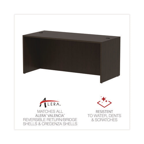 Image of Alera® Alera Valencia Series Straight Front Desk Shell, 65" X 29.5" X 29.63", Espresso