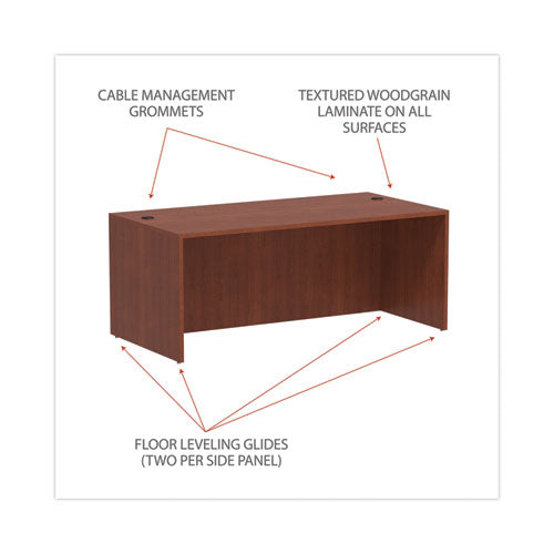 Image of Alera® Alera Valencia Series Straight Front Desk Shell, 71" X 35.5" X 29.63", Medium Cherry