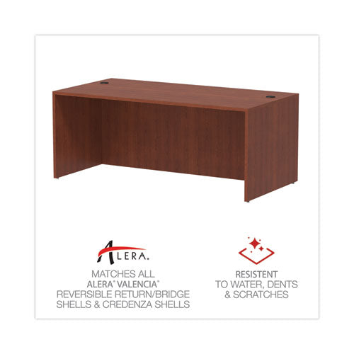 Image of Alera® Alera Valencia Series Straight Front Desk Shell, 71" X 35.5" X 29.63", Medium Cherry