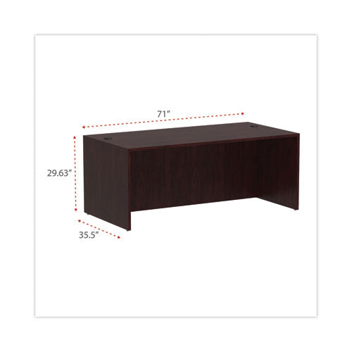 Image of Alera® Alera Valencia Series Straight Front Desk Shell, 71" X 35.5" X 29.63", Mahogany