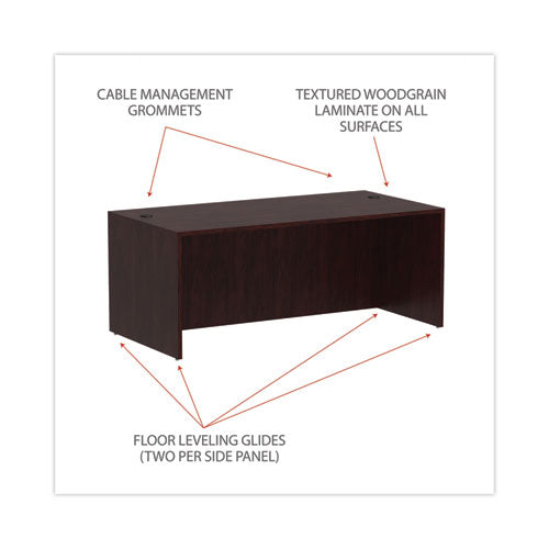 Image of Alera® Alera Valencia Series Straight Front Desk Shell, 71" X 35.5" X 29.63", Mahogany