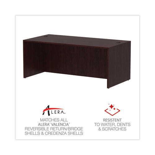 Image of Alera® Alera Valencia Series Straight Front Desk Shell, 71" X 35.5" X 29.63", Mahogany