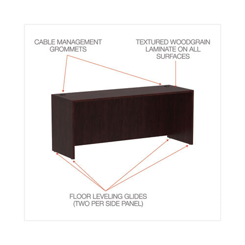 Image of Alera® Alera Valencia Series Credenza Shell, 70.88w X 23.63d X 29.5h, Mahogany