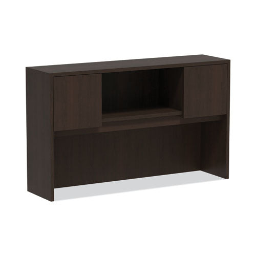 Image of Alera® Alera Valencia Series Hutch with Doors, 4 Compartments, 58.88w x 15d x 35.38h, Espresso