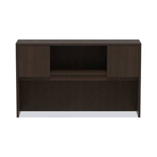 Image of Alera® Alera Valencia Series Hutch with Doors, 4 Compartments, 58.88w x 15d x 35.38h, Espresso