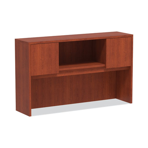 Image of Alera® Alera Valencia Series Hutch with Doors, 4 Compartments, 58.88w x 15d x 35.38h, Medium Cherry