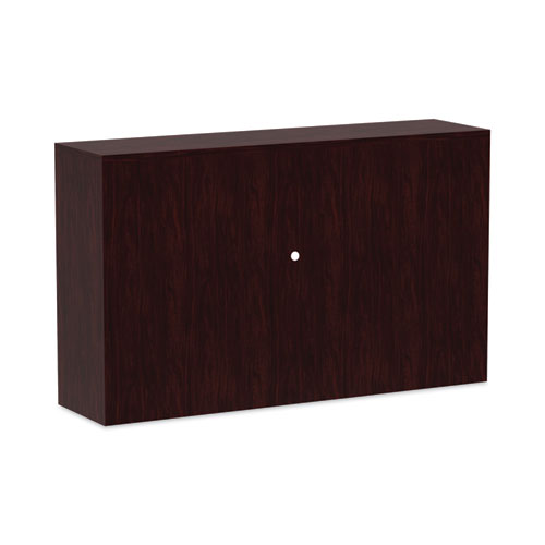 Image of Alera® Alera Valencia Series Hutch with Doors, 4 Compartments, 58.88w x 15d x 35.38h, Mahogany