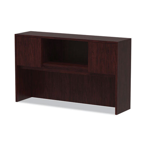 Image of Alera® Alera Valencia Series Hutch with Doors, 4 Compartments, 58.88w x 15d x 35.38h, Mahogany