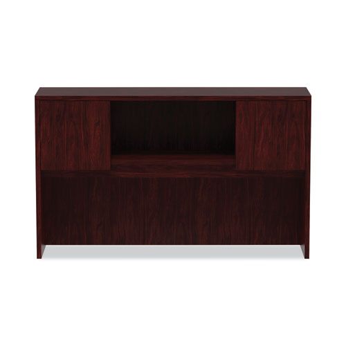 Image of Alera® Alera Valencia Series Hutch with Doors, 4 Compartments, 58.88w x 15d x 35.38h, Mahogany
