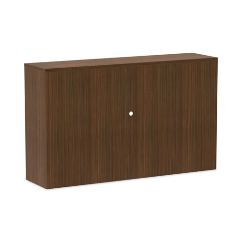 Image of Alera® Alera Valencia Series Hutch with Doors, 4 Compartments, 58.88w x 15d x 35.38h, Modern Walnut