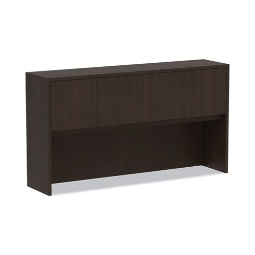 Image of Alera® Alera Valencia Series Hutch with Doors, 4 Compartments, 64.75w x 15d x 35.38h, Espresso
