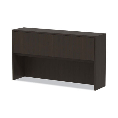 Image of Alera® Alera Valencia Series Hutch with Doors, 4 Compartments, 64.75w x 15d x 35.38h, Espresso