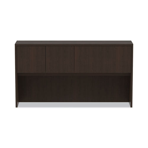 Image of Alera® Alera Valencia Series Hutch with Doors, 4 Compartments, 64.75w x 15d x 35.38h, Espresso