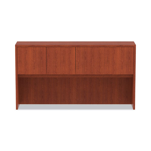 Image of Alera® Alera Valencia Series Hutch with Doors, 4 Compartments, 64.75w x 154d x 35.38h, Medium Cherry