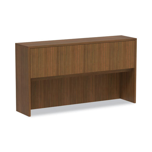 Image of Alera® Alera Valencia Series Hutch with Doors, 4 Compartments, 64.75w x 15d x 35.38h, Modern Walnut