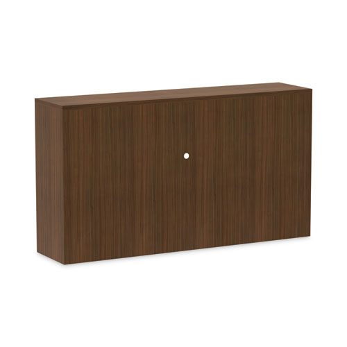 Image of Alera® Alera Valencia Series Hutch with Doors, 4 Compartments, 64.75w x 15d x 35.38h, Modern Walnut