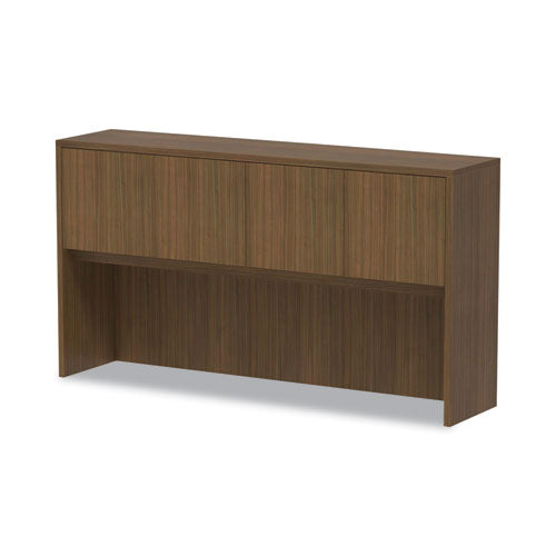 Image of Alera® Alera Valencia Series Hutch with Doors, 4 Compartments, 64.75w x 15d x 35.38h, Modern Walnut