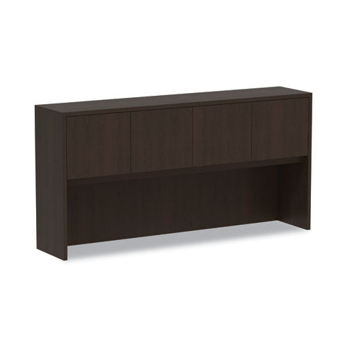 Image of Alera® Alera Valencia Series Hutch with Doors, 4 Compartments, 70.63w x 15d x 35.38h, Espresso