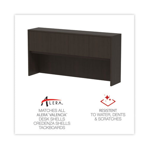 Image of Alera® Alera Valencia Series Hutch with Doors, 4 Compartments, 70.63w x 15d x 35.38h, Espresso