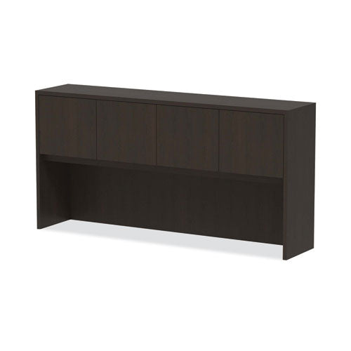 Image of Alera® Alera Valencia Series Hutch with Doors, 4 Compartments, 70.63w x 15d x 35.38h, Espresso
