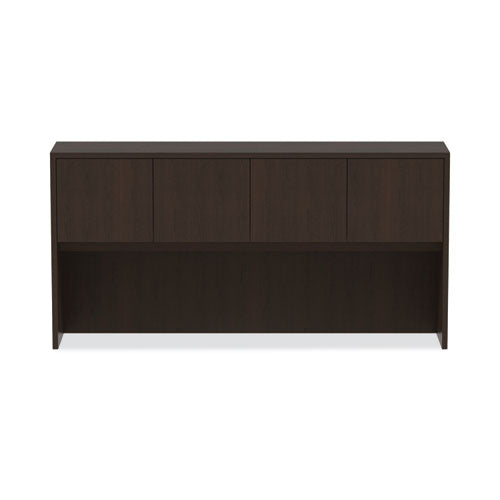 Image of Alera® Alera Valencia Series Hutch with Doors, 4 Compartments, 70.63w x 15d x 35.38h, Espresso