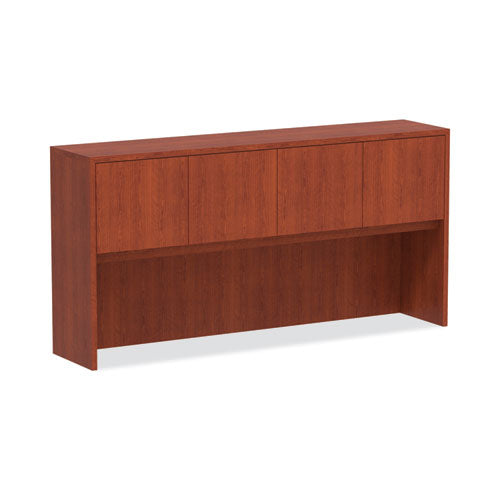 Image of Alera® Alera Valencia Series Hutch with Doors, 4 Compartments, 70.63w x 15d x 35.38h, Medium Cherry